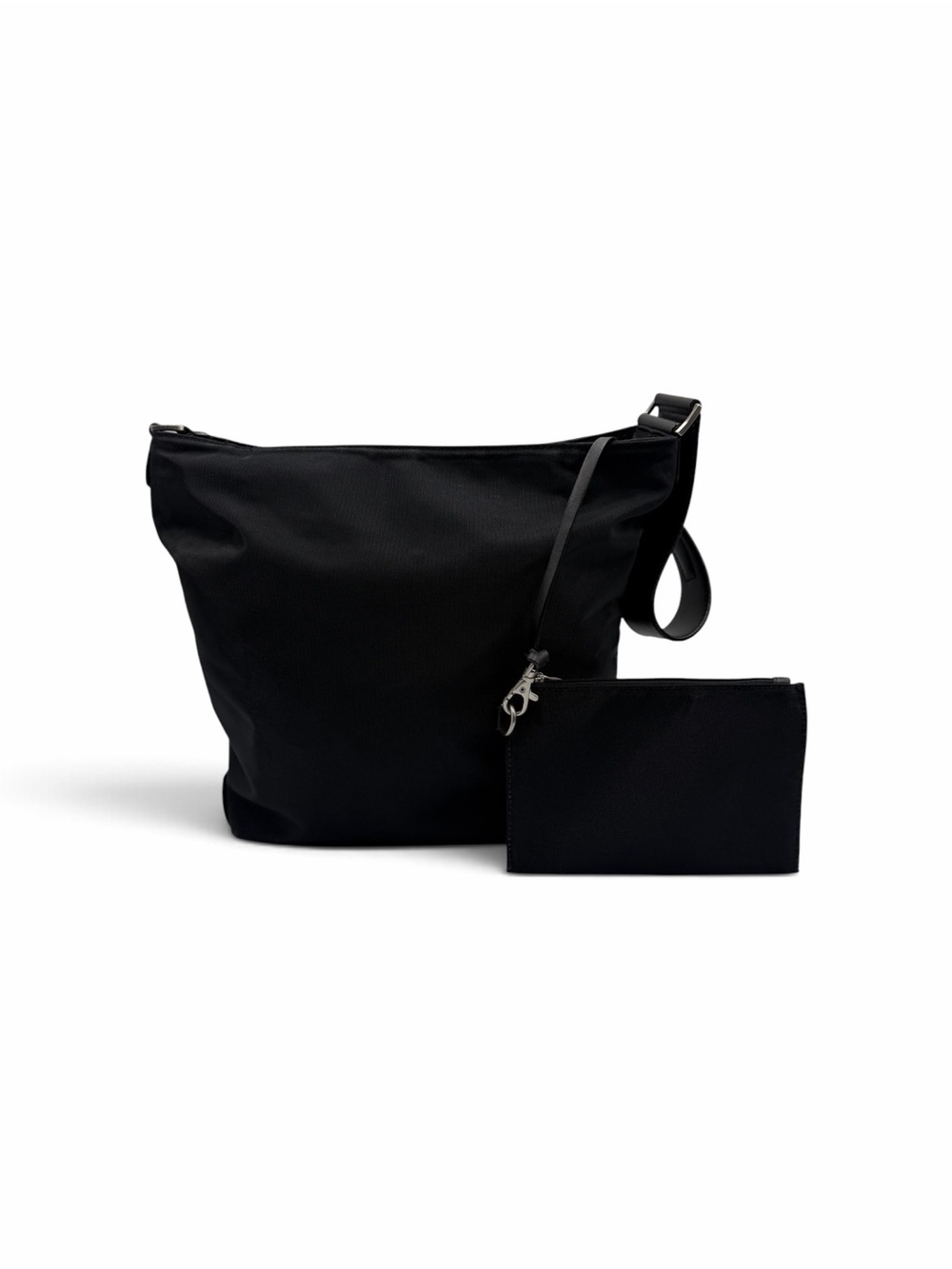 Vintage TUMI Black Nylon Hobo + Aqua Lining & Detachable Pouch